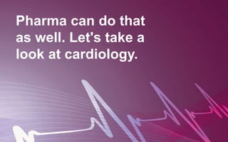 Pharma can do that
as well. Let's take a
look at cardiology.
 