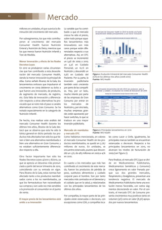 Mercado82
millones en unidades, el que suaviza la dis-
minución del crecimiento del mercado.
Por subsegmentos, los que más contribu-
yeron al crecimiento del mercado
Consumer Health fueron Nutrición
Enteral y Nutrición de Dieta, mientras que
los que menos fueron Nutrición Infantil y
Test de Medida.
Menor innovación y efecto de los Reales
Decretos-Leyes
En 2010 se produjeron varias circunstan-
cias que han contribuido a esta desacele-
ración del mercado Consumer Health,
siendo la menor innovación la principal de
ellas. Como señaló Álvarez de la Gala, los
lanzamientos exitosos que impulsaron el
crecimiento en 2009 debieron su éxito a
que fueron una innovación, de producto,
de segmento de mercado, de registro,
etc. Esta falta de innovación y diferencia-
ción respecto a otras alternativas ha pro-
vocado que se note más el paso a canales
alternativos como Gran Consumo. Se ha
notado especialmente en la categoría de
Nutrición Infantil.
De hecho, tras realizar este análisis del
mercado Consumer Health durante los
últimos tres años, Álvarez de la Gala des-
tacó que se observa que esta ha sido la
tónica general en dicho periodo: los pro-
ductos más afectados han sido los que tie-
nen o bien una alternativa reembolsada o
bien una alternativa en Gran Consumo y
no estaban suficientemente diferencia-
dos respecto a ella.
Otro factor importante han sido los
Reales Decretos-Leyes 4/2010 y 8/2010, ya
que se aprecia un descenso más pronun-
ciado a partir del tercer trimestre de 2010,
coincidiendo con su entrada en vigor.
Para Álvarez de la Gala, estas normas han
afectado tanto a los productos reembol-
sados como a los no reembolsados, ya
que los farmacéuticos han racionalizado
sus compras y son cada vez más sensibles
a la promoción al consumidor en el punto
de venta.
El mayor precio de los lanzamientos está
unido a su innovación
La variable que ha contri-
buido a que el mercado
crezca ha sido el precio,
sobre todo porque aque-
llos lanzamientos más
innovadores son más
caros porque están dife-
renciados respecto a sus
alternativas. Así, en OTC
el precio se incrementó
un 5,9% de 2009 a 2010;
un 3,3% en Cuidado
Personal; un 10,1% en
Nutrición y descendió un
0,6% en Cuidado del
Paciente. Por su parte, la
inversión publicitaria
también está creciendo
por parte de las compañí-
as. Hay, por un lado,
mucho interés por parte
de las empresas de Gran
Consumo por entrar en
los mercados de
Nutricióny,porotrolado,
muchas empresas gran-
des están apostando por
hacer switches, lo que se
traduce en una mayor
inversión publicitaria.
Mercado sin reembolso
y mercado OTC
Como habíamos mencionado, en valores
el mercado Consumer Health sin los pro-
ductos reembolsados, se quedó en 3.767
millones de euros. En unidades, se
encuentra estancado, puesto que descen-
dió un 1,5%, de 483 millones en 2009 a 476
en 2010.
En cuanto a los mercados que más han
contribuido al crecimiento de este merca-
do, fueron los productos de pérdida de
peso, sustitutos alimenticios y cuidado
corporal para el hombre. Son por tanto
mercados más centrados en el bienestar y
el cuidado que en la salud, y relacionados
con los principales lanzamientos de los
últimos dos años.
Por compañías, la mayor parte de las prin-
cipales están estancadas o decrecen, con
excepciones como GSK, o compañías loca-
les como Lacer o Cinfa. Igualmente, las
principales marcas también se encuentran
estancadas o decrecen. Respecto a los
principales lanzamientos en 2010, no
alcanzan los niveles de facturación de
2009 (ver Figura 2).
Para finalizar, el mercado OTC (que se divi-
de en Medicamentos Publicitarios,
Medicamentos Semiéticos y Consumo)
crece ligeramente en valor frenado por-
que sus dos grandes mercados,
Respiratorio y Analgésicos, presentan una
tendencia negativa. El mercado de
Medicamentos Publicitarios tiene una evo-
lución menos favorable, con varios seg-
mentos decreciendo en valor. Por el con-
trario, el mercado OTC de Consumo pre-
senta crecimientos muy positivos tanto en
volumen (4%) como en valor (8,3%) apoya-
dos por nuevos lanzamientos.
Figura 1: Evolución trimestral del mercado Consumer Health
(CH) en los últimos tres años (2008-2010)
Fuente: IMS Health
Figura 2: Principales lanzamientos en 2010
Fuente: IMS Health
 
