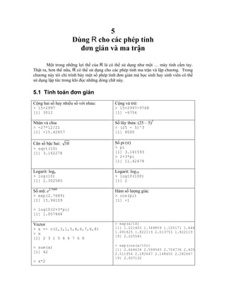 Tài Liệu ngôn ngữ R dùng trong phân tích dữ liệu, xác suất thống kê | PDF