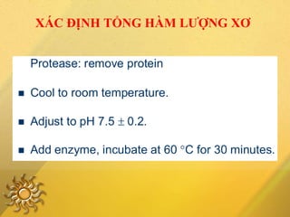 XÁC ĐỊNH TỔNG HÀM LƯỢNG XƠ
 