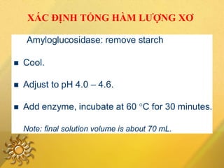 XÁC ĐỊNH TỔNG HÀM LƯỢNG XƠ
 