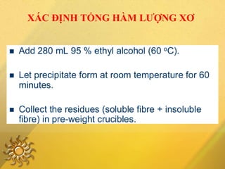 XÁC ĐỊNH TỔNG HÀM LƯỢNG XƠ
 