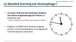 Gilles Le Page – mars 2017
Les consignes doivent être très précises
Face à face : échanges synchrones, réponses immédiates,
possibilité de reformuler les consignes,

S'il y a doute : remédiaton dans l'instant …
Gilles Le Page - @lepagegilles - nov 2013
Consignes précises et très clairement formulées = gain de temps et d'énergie

pour les apprenants

pour le formateur/enseignant
Distance : échanges asynchrones, consignes lues, comme
cela se passe lors d'un examen,

Au moindre doute, la producton est bloquée !
 