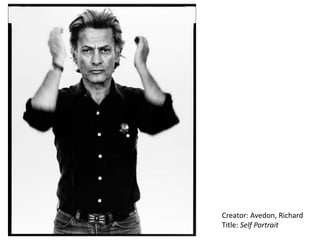 Creator: Avedon, Richard
Title: Self Portrait
 
