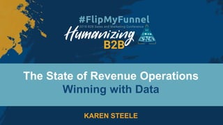 The State of Revenue Operations
Winning with Data
KAREN STEELE
 