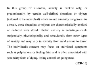 Phobia; Definition, types, treatment