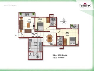 E
S
W
N
102 to 1802 -2 bhk
area- 1158 sqft
www.confident-group.com
 