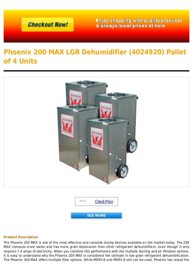 Phoenix 200 max lgr dehumidifier (4024920) pallet of 4 units