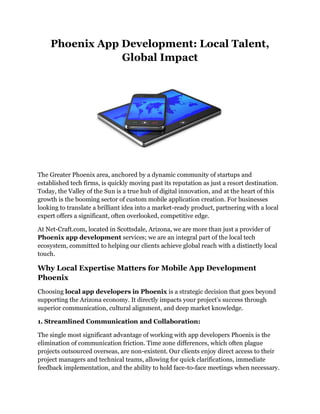 Phoenix App Development Local Talent Global Impact | PDF