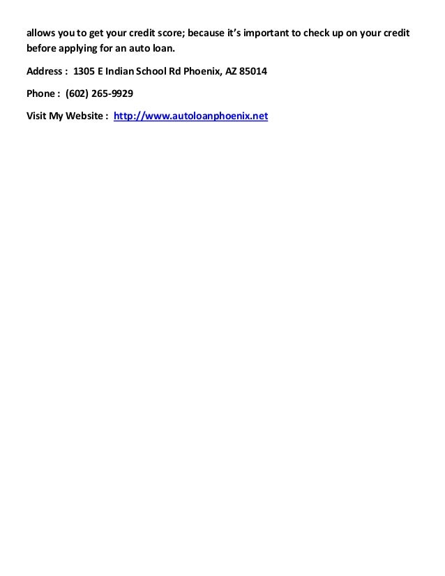 Phoenix auto loans az