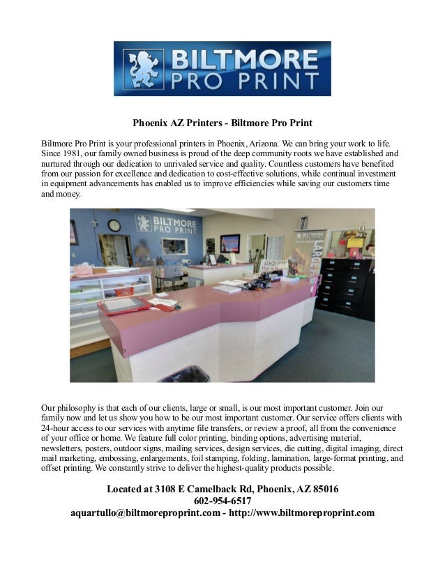 Phoenix AZ Printers Biltmore Pro Print