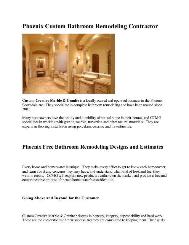 phoenix custom bathroom remodeling