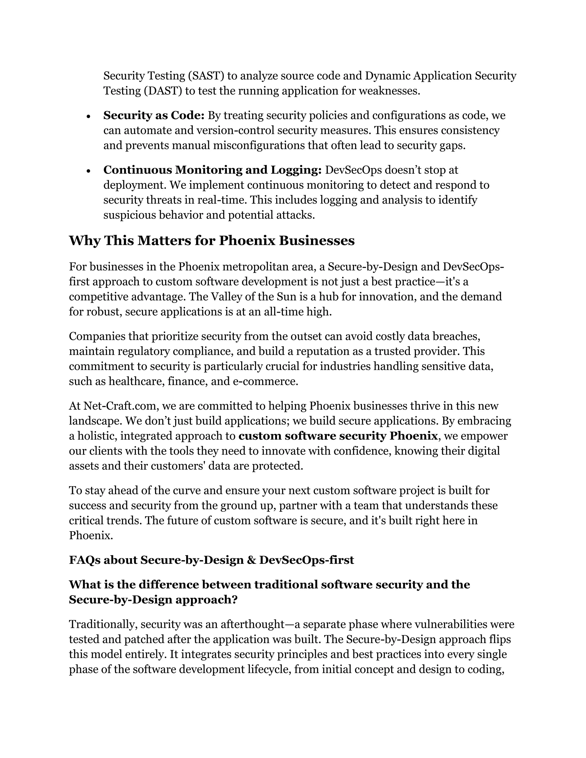 Phoenix Custom Software Trends Secure-by-Design & DevSecOps-first | PDF