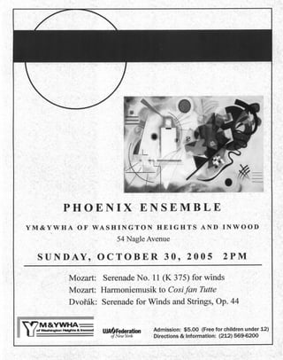 Phoenix Ensemble Oct 30th Flyer