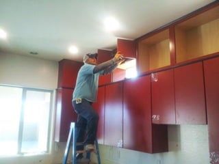 Phoenix Home Remodeling Contractor Red Kitchen Cabinets Installation