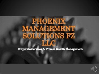 PHOENIX
MANAGEMENT
SOLUTIONS FZ
LLC
Corporate Services & Private Wealth Management.
 