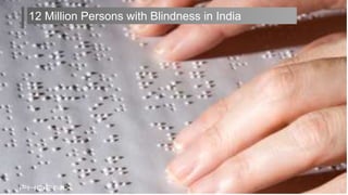 One Third of the Worlds’ Blind Population12 Million Persons with Blindness in India
 