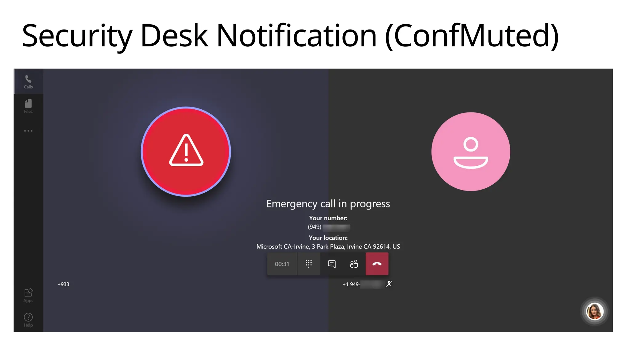 Security Desk Notification (ConfMuted)
 