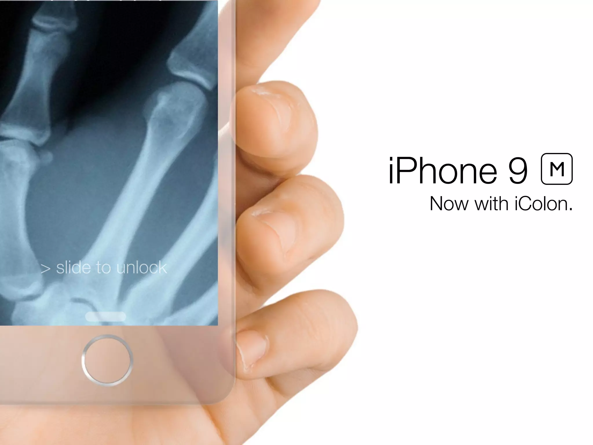 MiPhone 9
Now with iColon.
> slide to unlock
 