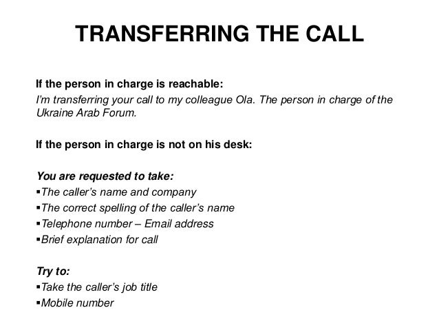 transferring call