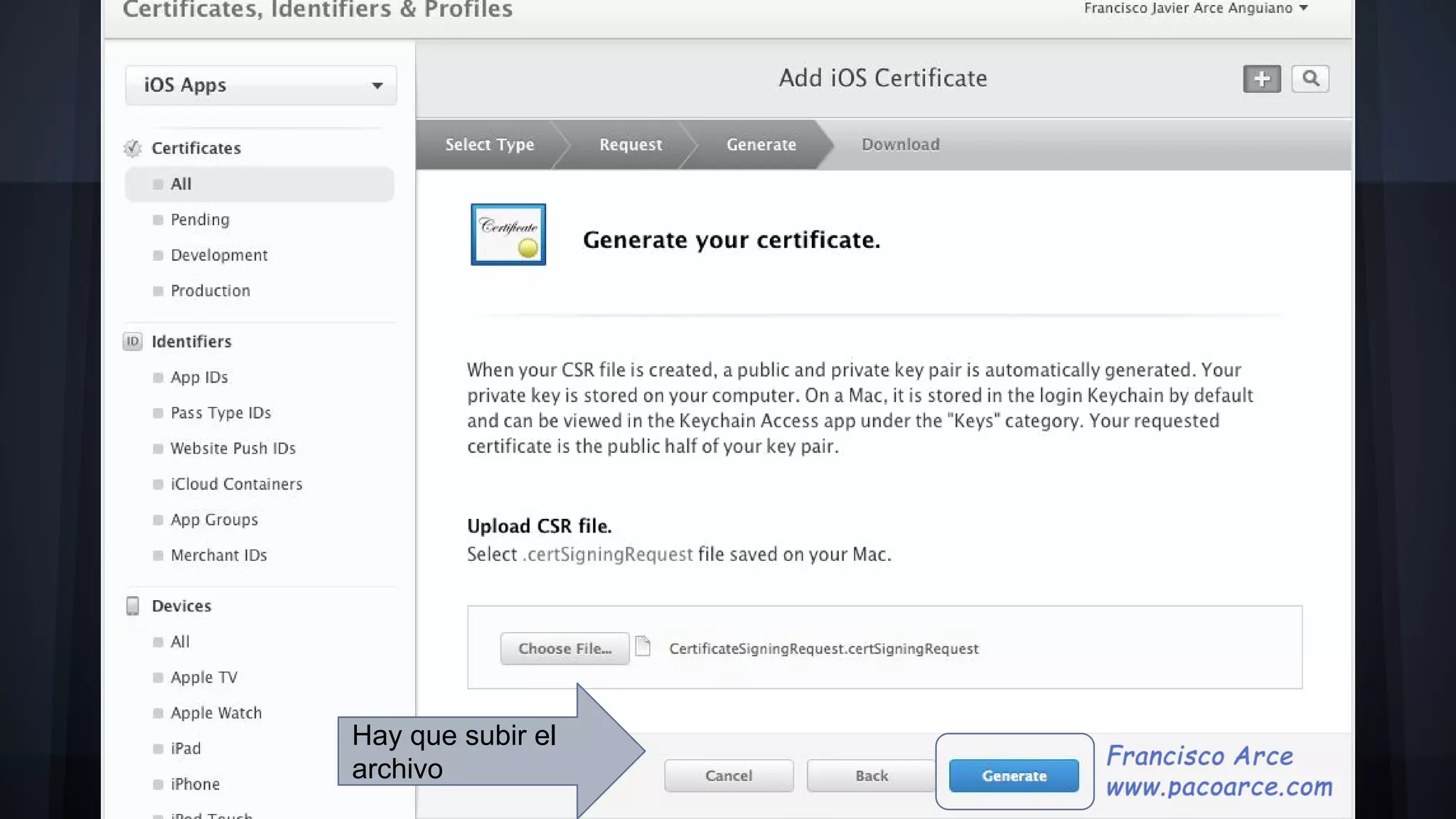 Hay que subir el
archivo