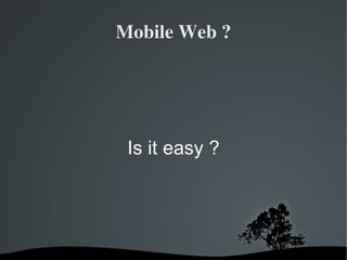 Mobile Web ? Is it easy ? 