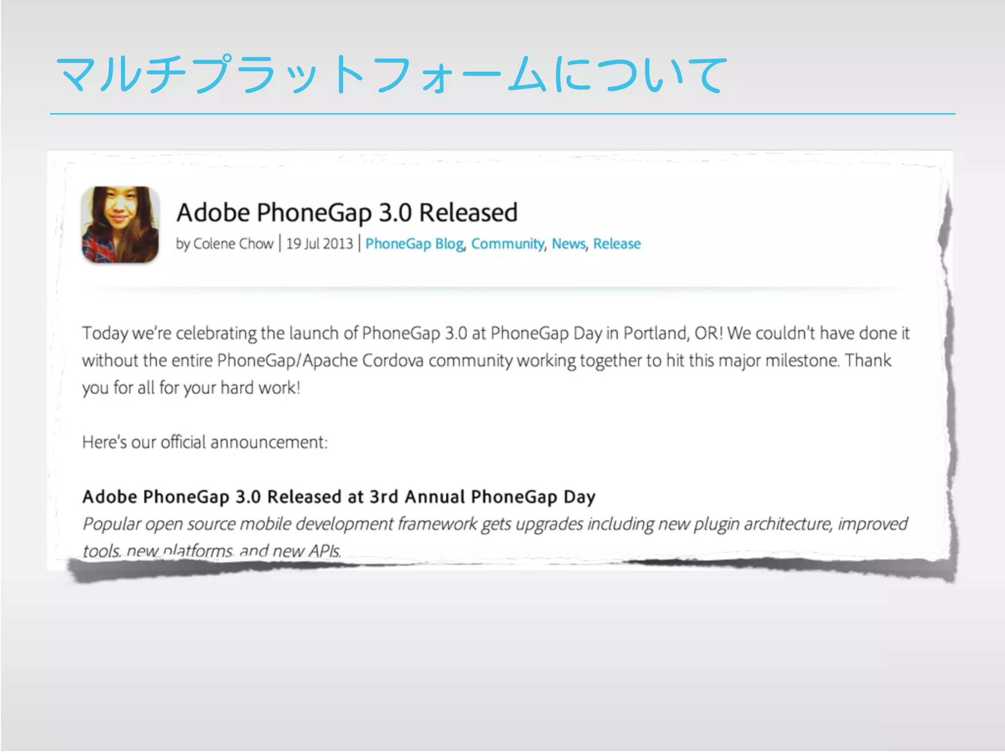 マルチプラットフォームについて
 