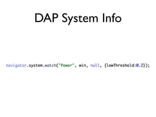 DAP System Info
 