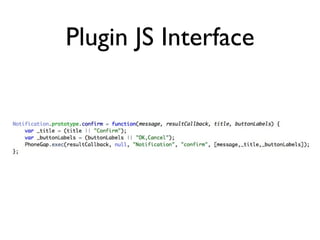 Plugin JS Interface
 