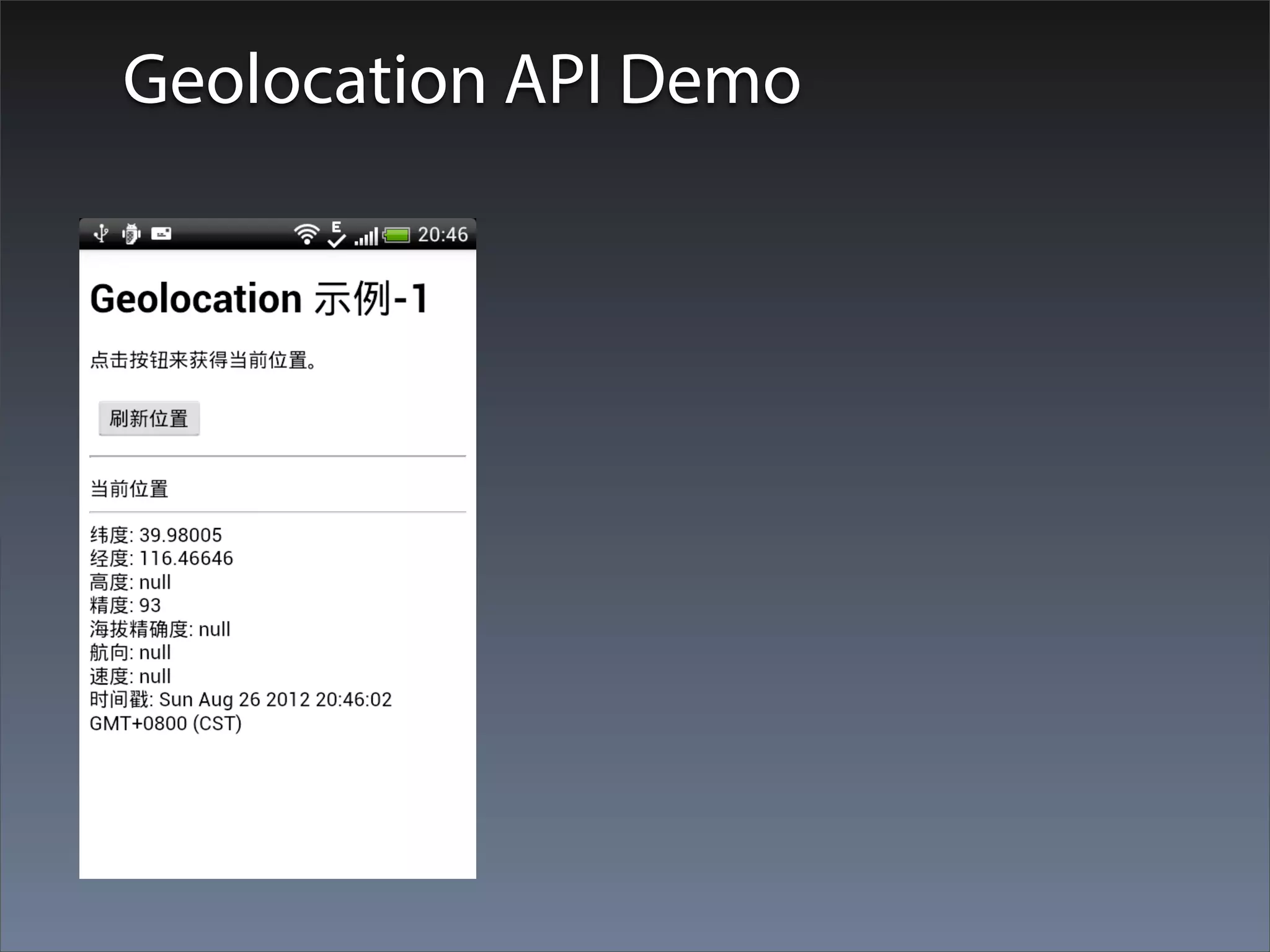 Geolocation API Demo
 
