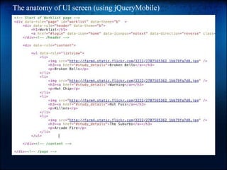 The anatomy of UI screen (using jQueryMobile)

 