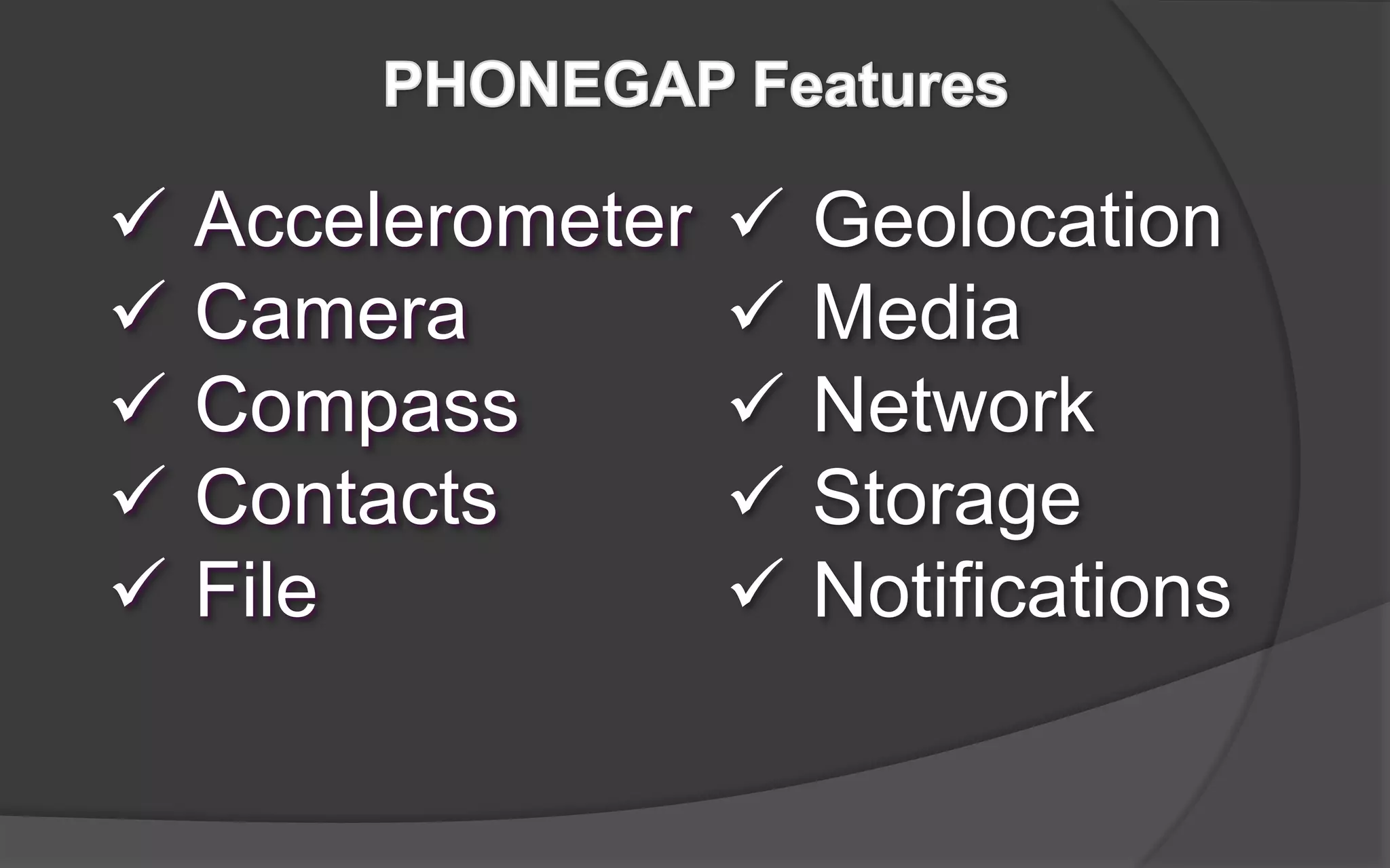 PHONEGAP FeaturesAccelerometer