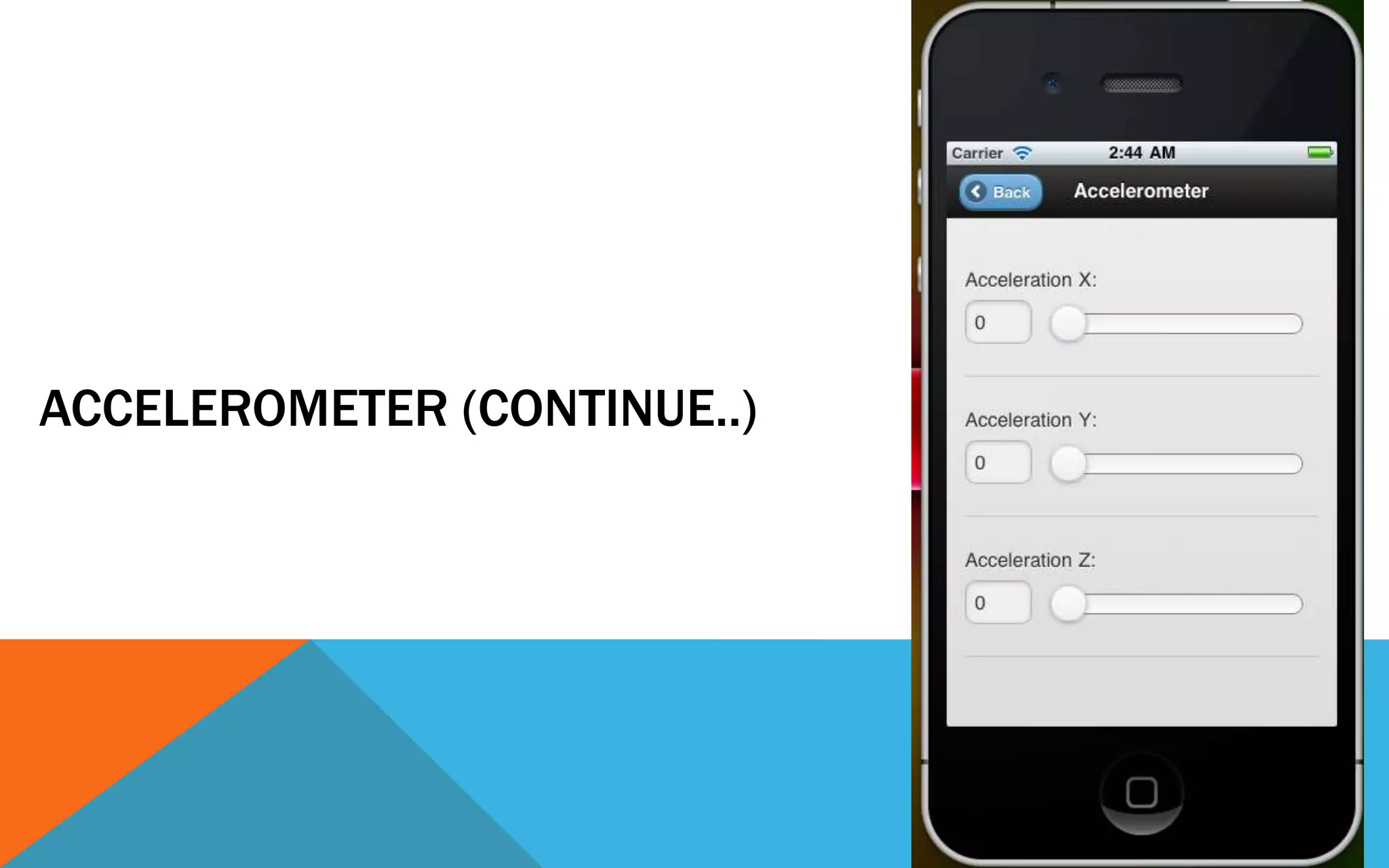 PHONEGAP Accelerometer