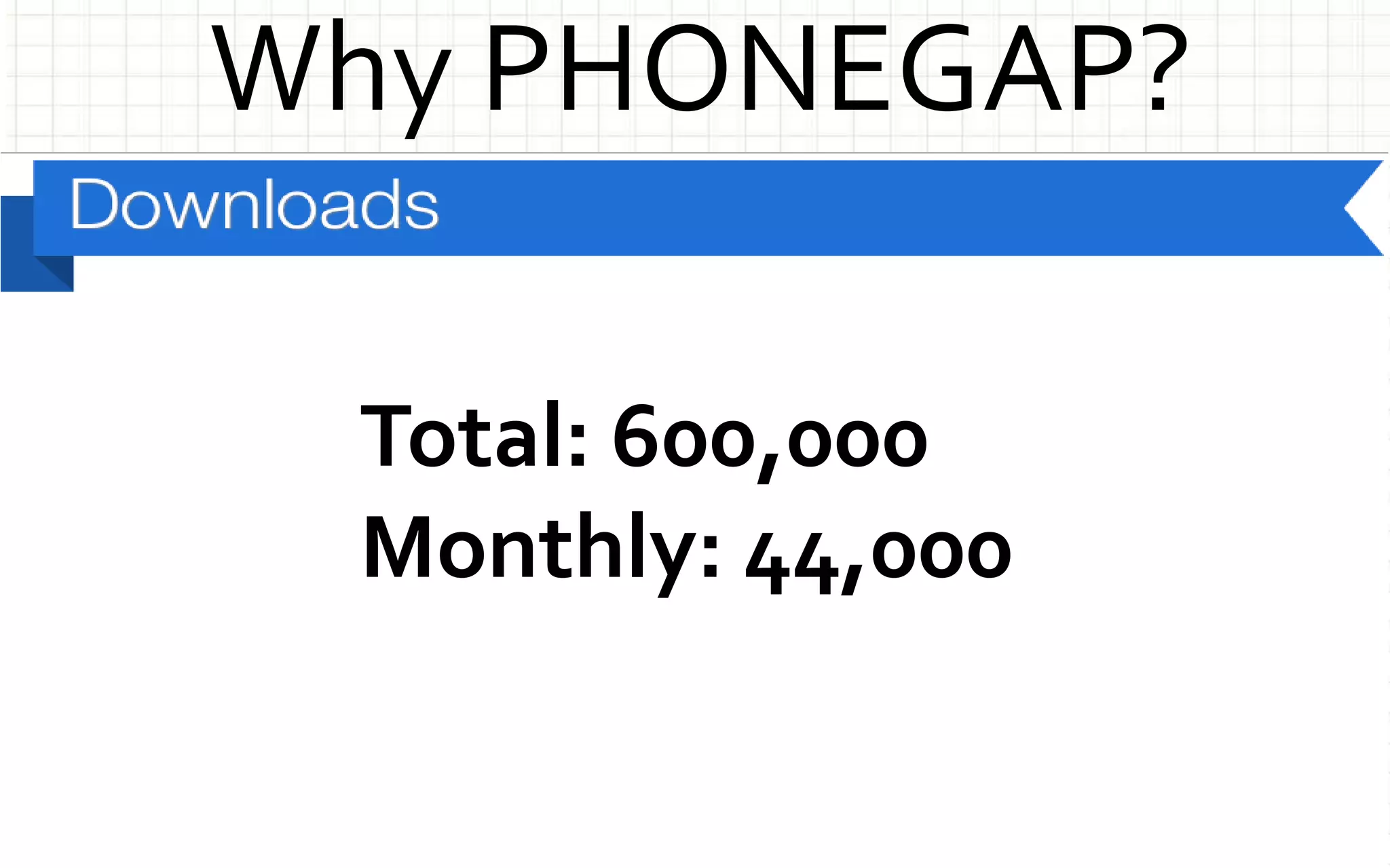 Why PHONEGAP?Total: 600,000Monthly: 44,000