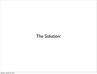 The Solution:




Monday, January 23, 2012
 