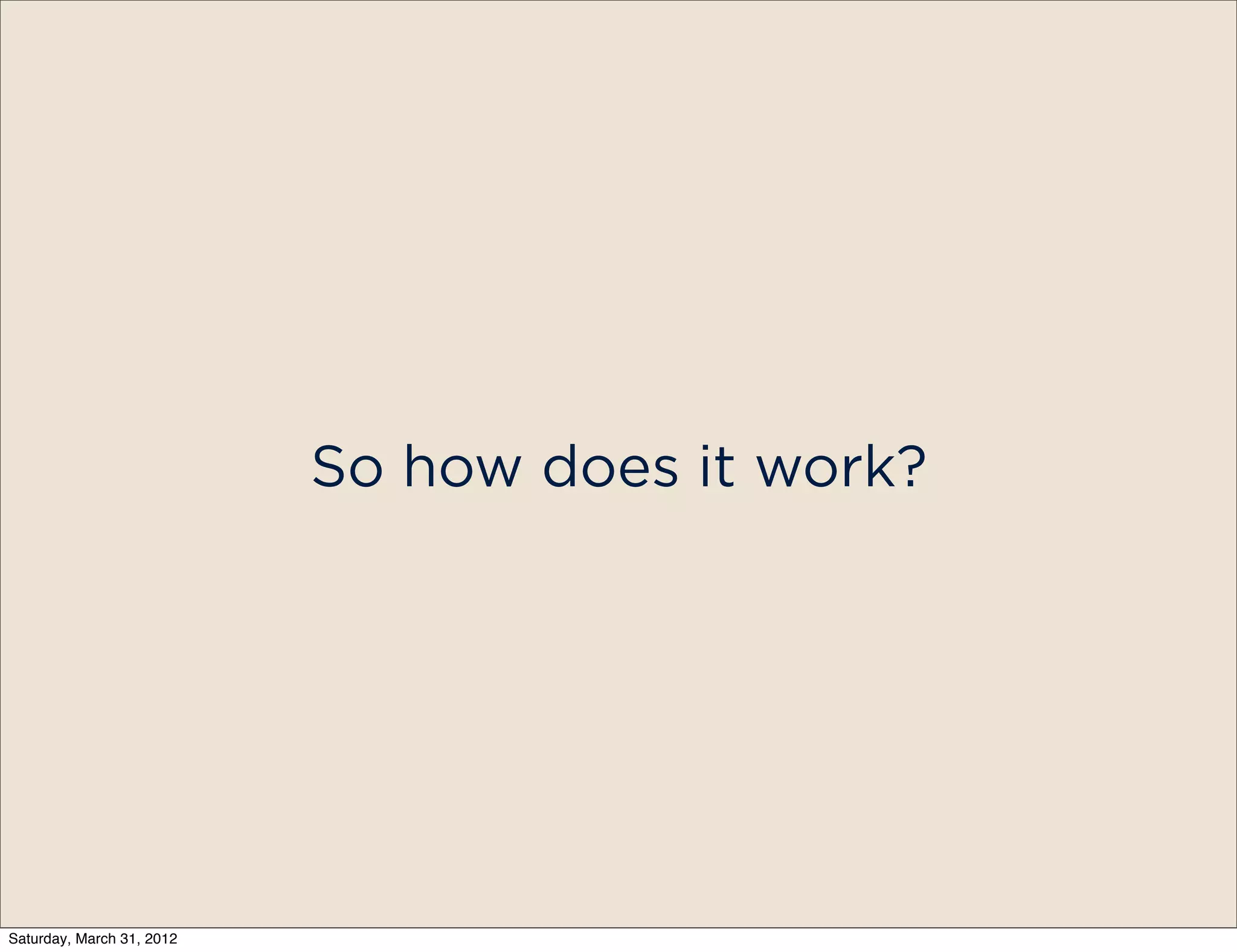 So how does it work?




Saturday, March 31, 2012
 