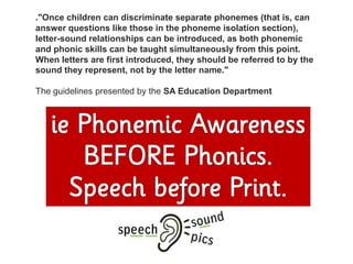 Phonemic Awareness using SSP the Speech Sound Pics Approach | PDF