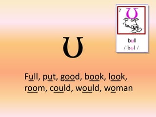 Full, put, good, book, look,
room, could, would, woman
 