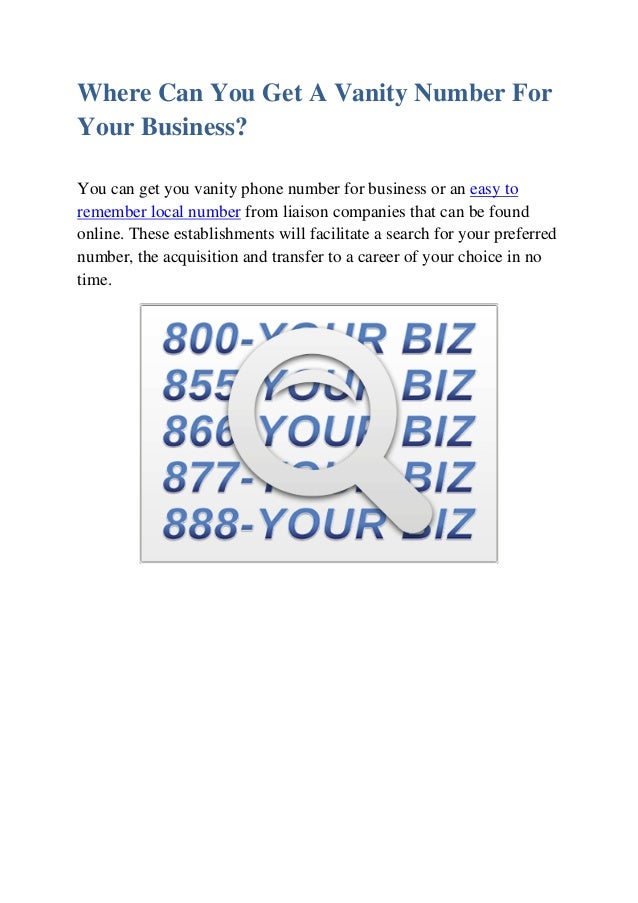 Vanity Phone Number for Business