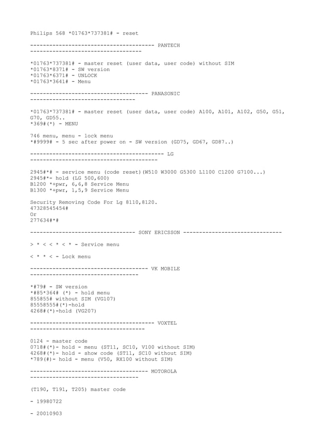 Phone security code unlock message PDF