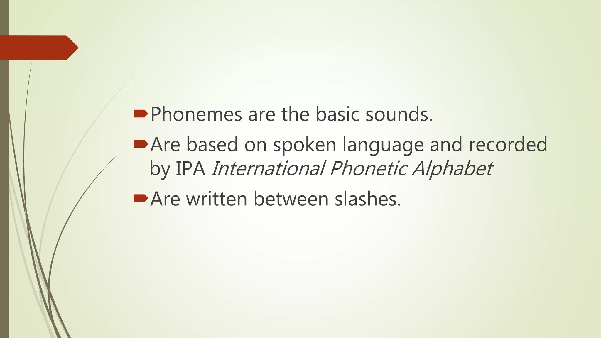 Phones vs phonemes PPT