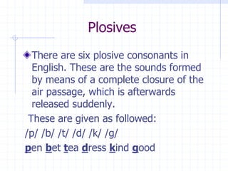 Plosive Examples Phonetic and Phonology | PPTX