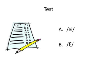 Phonetic english /ei/ /Ɛ/ /i:/ /I/ /Ɛ/ - /ei/ | PPTX