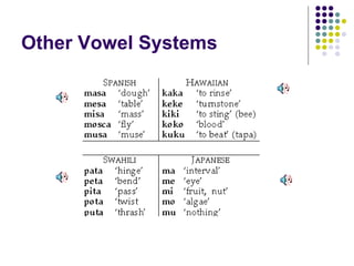 Other Vowel Systems 