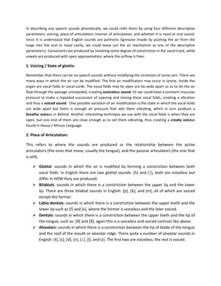 Phonetics and Phonology: Consonants | DOCX