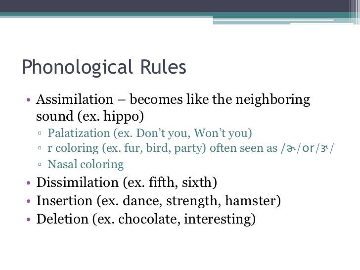 phonetics phonology phonological rules