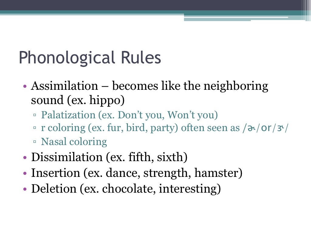 Examples of assimilation in phonology picture