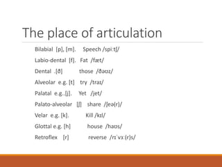 Phoneticsphonology lecture 2 | PPTX