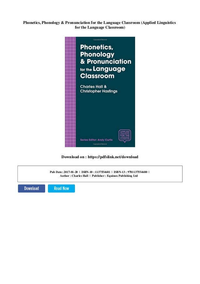 phonology & pronunciation for the language classroom