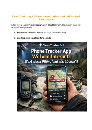 Phone Tracker App Without Internet_ What Works Offline (and What Doesn ...